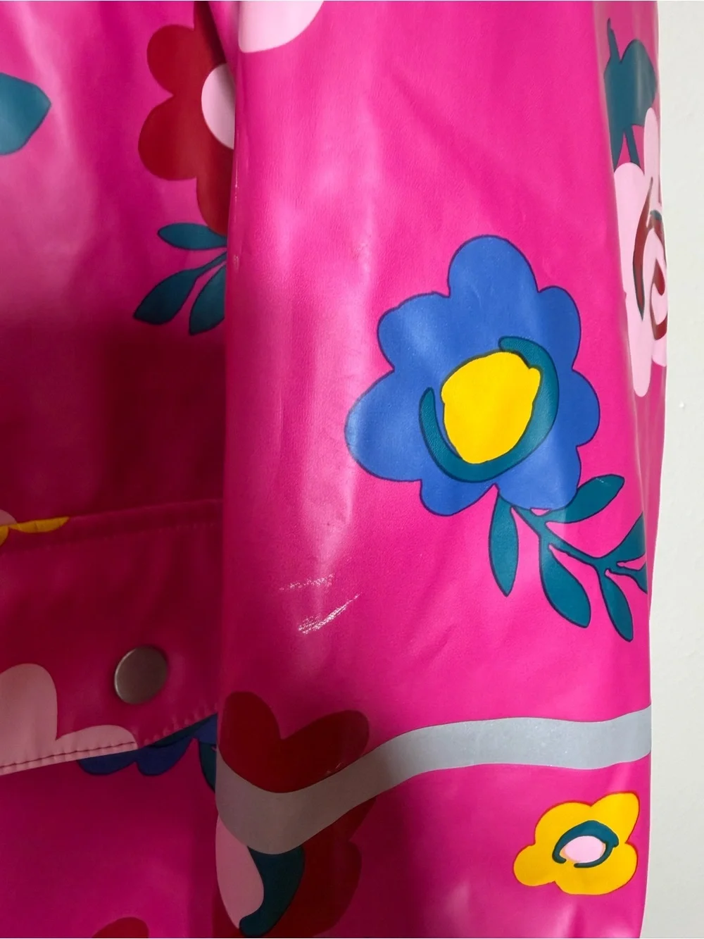 Hanna Anderson | Girl’s Floral Hot Pink Hooded Rain Coat